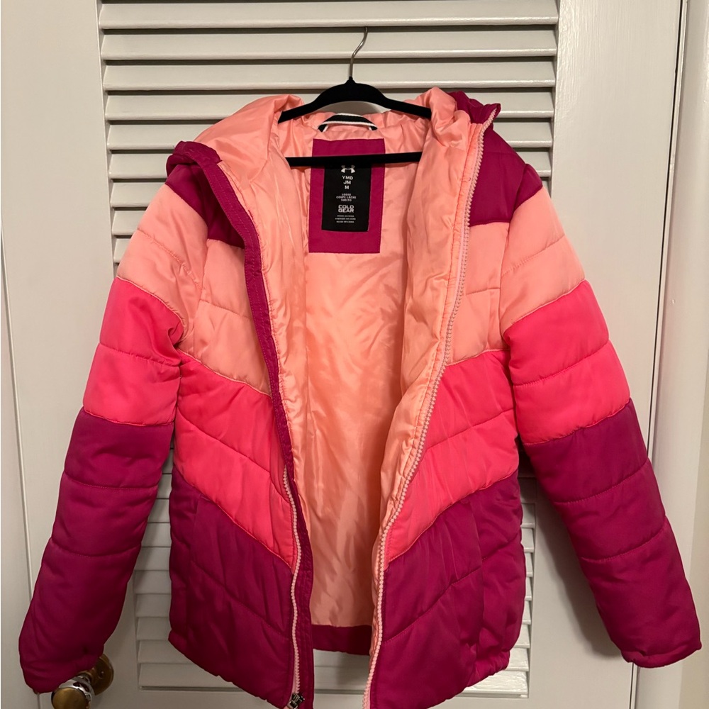 Under Armour - Girls Pink Primeblock Puffer Jacket - Size Youth Medium